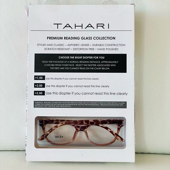 NWT 3 Pack 2.00 TAHARI Premium Eye Reading Glasses Black, Pink & Brown Animal Pr main image 8